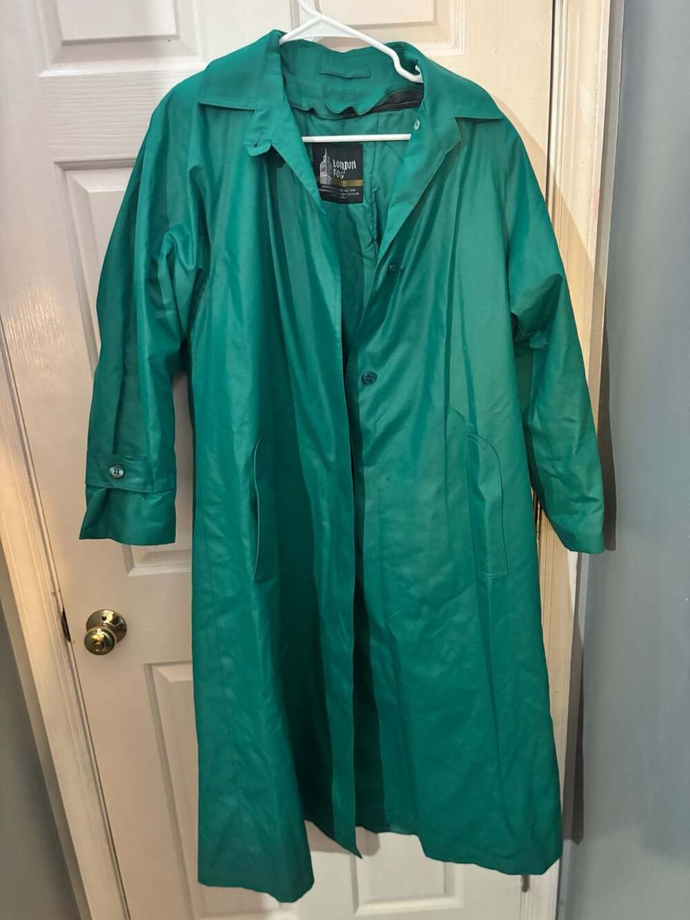 Vintage London Fog Wamsutta Green Trench Coat Size 8 Regular
